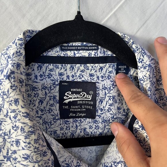 Superdry Shoreditch Button Down Short Sleeve Shirt Size L - Picture 5 of 11